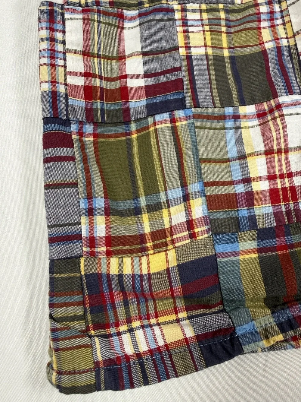 THE CHILDREN’S PLACE Madras Plaid Patchwork Button Front Shirt 24M Cotton Preppy
